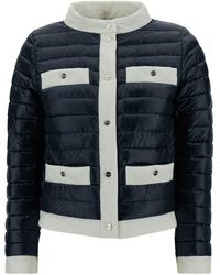 Herno - And Down Jacket With Funnel Neck And Contrasting Deta - Lyst