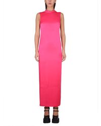 Versace - Long Dress With Ring Neckline - Lyst