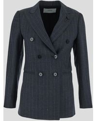 Lardini - Wool Blend Belted Coat - Lyst