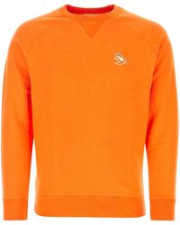 Maison Kitsuné - Orange Cotton Sweatshirt - Lyst