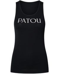 Patou - Black Cotton Tank Top - Lyst