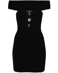Elisabetta Franchi - Logo Plaque Dress - Lyst