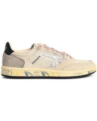 Premiata - 'bskt Clay' Grey Leather Blend Sneakers - Lyst