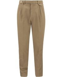 Brunello Cucinelli - Leisure-fit Trousers In Garment-dyed Twisted Cotton Gabardine With Double Dart And Waistband Puller - Lyst