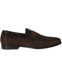 Santoni Suede Leather Loafers - Brown