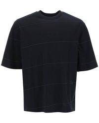 Burberry - Striped T Shirt With Ekd Embroidery - Lyst
