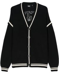 Gcds - Cotton Cardigan With Logo Embroidery - Lyst