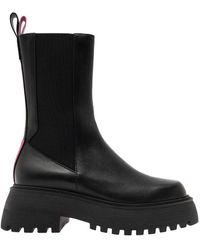 3Juin - 'tokyo' Black Boots With Chunky Platform In Leather Woman - Lyst