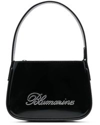 Blumarine - Patent Finish Mini Bag With Rhinestone-Embellished Log - Lyst