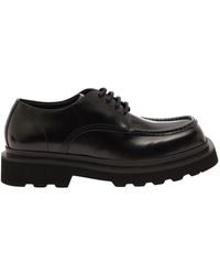 Dolce & Gabbana - Black Lace-up Derby With Squared Toe In Leather Man - Lyst
