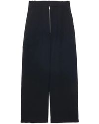 Studio Nicholson - Zipper Front Wide Leg Pants - Lyst