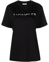 Moncler - Sequin-embellished Cotton T-shirt - Lyst