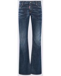DSquared² - Dark Blue Cotton Blend Jeans - Lyst