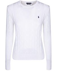 Polo Ralph Lauren - Cotton Cable-Knit Crew Neck Sweater - Lyst