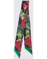 Dolce & Gabbana Rose-print Silk Headscarf - Multicolor