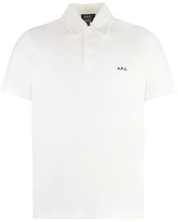 A.P.C. - Austin Cotton-piqué Polo Shirt - Lyst