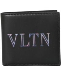 Valentino Garavani Leather Bifold Wallet in Black for Men | Lyst