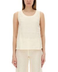 120% Lino - Linen Top - Lyst