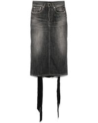Balenciaga - Lace-Up Denim Skirt - Lyst