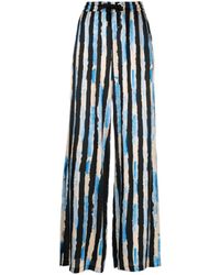 Pinko - Poirot Trousers In Viscose With Painterly Stripe - Lyst