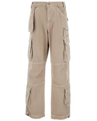 Cultura - Beige Cargo Pants With Logo Patch In Cotton Man - Lyst