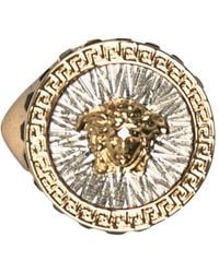 Versace - Metal Rhinestone Ring - Lyst