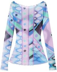 Emilio Pucci - Printed Tulle T-Shirt - Lyst