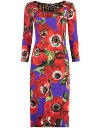 Dolce & Gabbana - Stretch Sheath Dress - Lyst