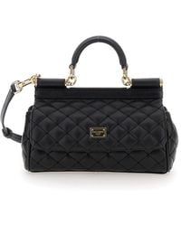 Dolce & Gabbana - 'Sicily' Handbag With Logo Plaque - Lyst