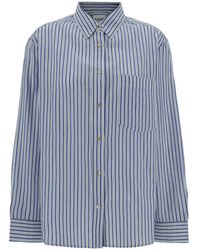 Isabel Marant - 'esola' Blue Shirt With Stripe Motif In Cotton Woman - Lyst