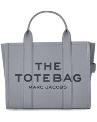 Marc Jacobs - The Leather Medium Tote Grey Handbag - Lyst