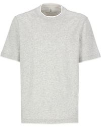 Brunello Cucinelli - T-shirts And Polos Grey - Lyst