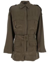 ANDAMANE - 'Vania' Jumpsuit With Classic Collar And Adjustable And Removable Belt - Lyst
