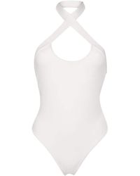 Off-White c/o Virgil Abloh - Off- Halterneck Open-Back Swimsuit - Lyst