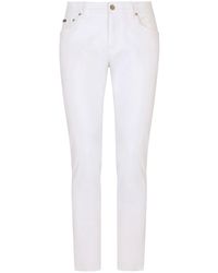 Dolce & Gabbana - Slim Jeans With Logo Plaque - Lyst