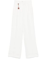 Elisabetta Franchi - Linen Blend Trousers - Lyst