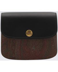Etro - Black And Multicolour Paisley Essential Medium Shoulder Bag - Lyst