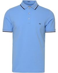 Fay - Polo Shirt In Light Blue Cotton - Lyst