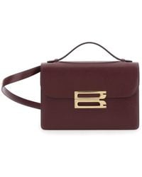 Victoria Beckham - 'Dorian' Bordeaux Shoulder Bag With Adjustable And Removable Shoulder Strap And Logo Plaque On The Front - Lyst