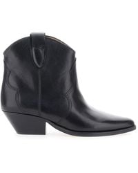 Isabel Marant - 'Dewina' Slip-On Ankle Boots With Low Block Heel - Lyst