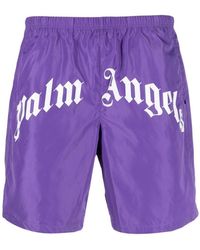 Palm Angels Logo-print Swim Shorts - Purple