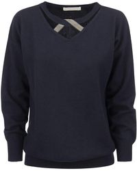 Fabiana Filippi Wool, Silk And Cashmere Sweater - Blue