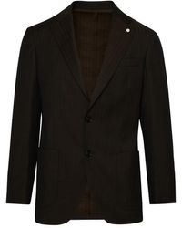 Luigi Bianchi - Brown Virgin Wool Blazer Jacket - Lyst