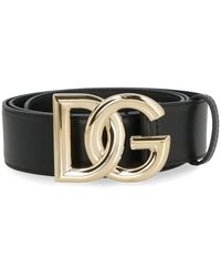 Dolce & Gabbana - Dg Leather Belt - Lyst