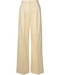 ANDAMANE - 'nathalie' Ivory Wool Blend Trousers - Lyst