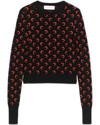 Marine Serre - Moon Jacquard Knit Fitted Sweater - Lyst