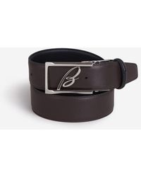 Brioni - Leather Logo Belt - Lyst