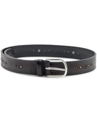 Orciani - Engraved Leather Belt With Studs And Metal Buckle - Lyst