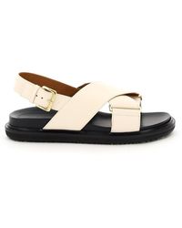 Marni - Silk Leather Fussbett Sandals - Lyst