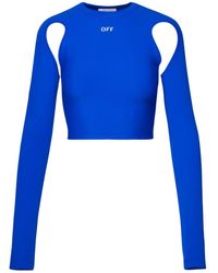 Off-White c/o Virgil Abloh - Blue Polyamide Blend Sweater - Lyst